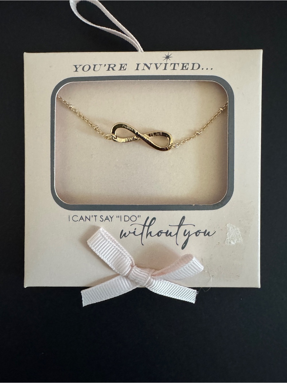 Gold Infinity Bracelet - 'I Can't Say I Do Without You' Gift